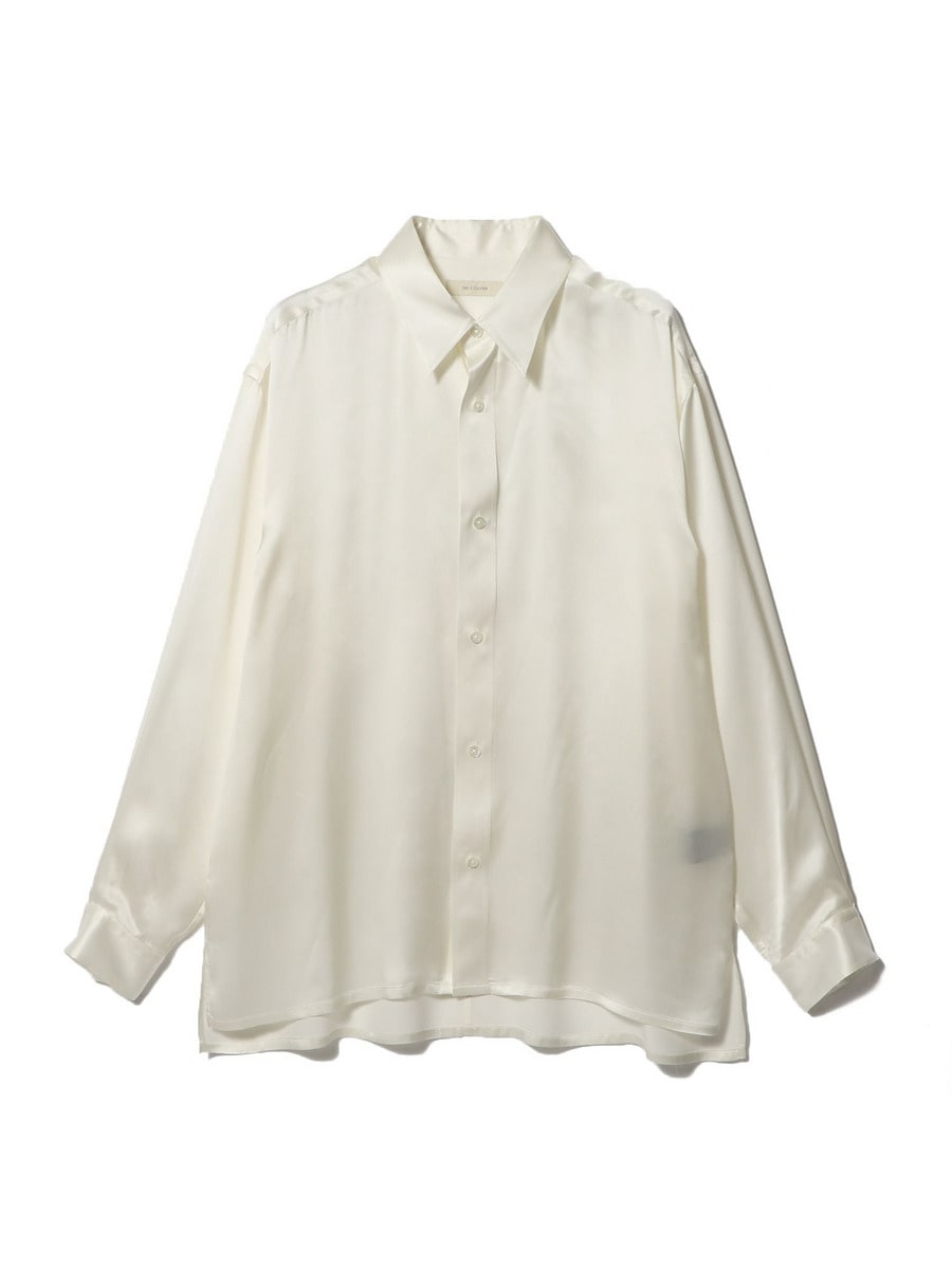 【贅沢なシルク素材】CELINE シルクサテン ジャカード シャツ COLUMN / シルクサテン シャツ＜THE COLUMN＞｜ESTNATION ONLINE