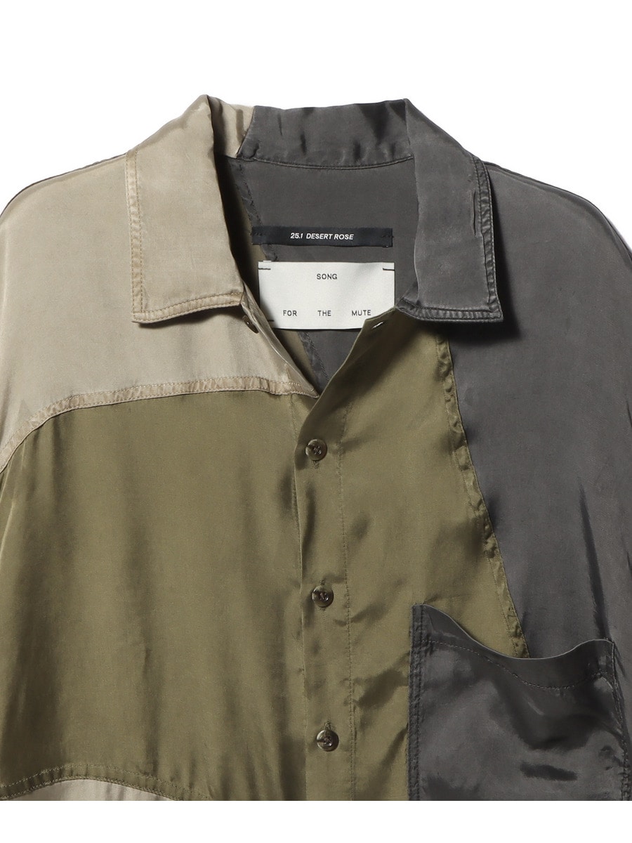 SONG FOR THE MUTE / Button Up Gym Shirt Patchwork｜ESTNATION