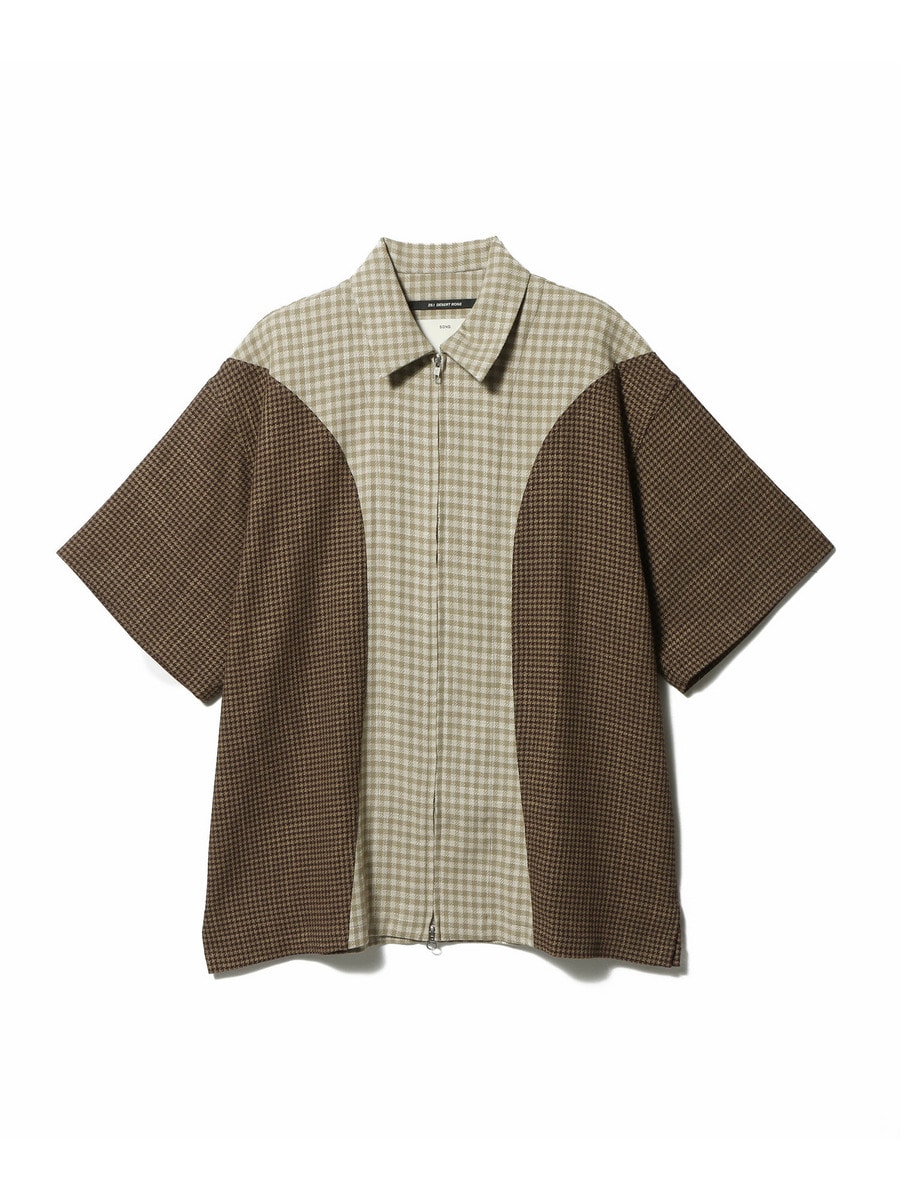 SONG FOR THE MUTE / Zip Up Gym Shirt Gingham Check