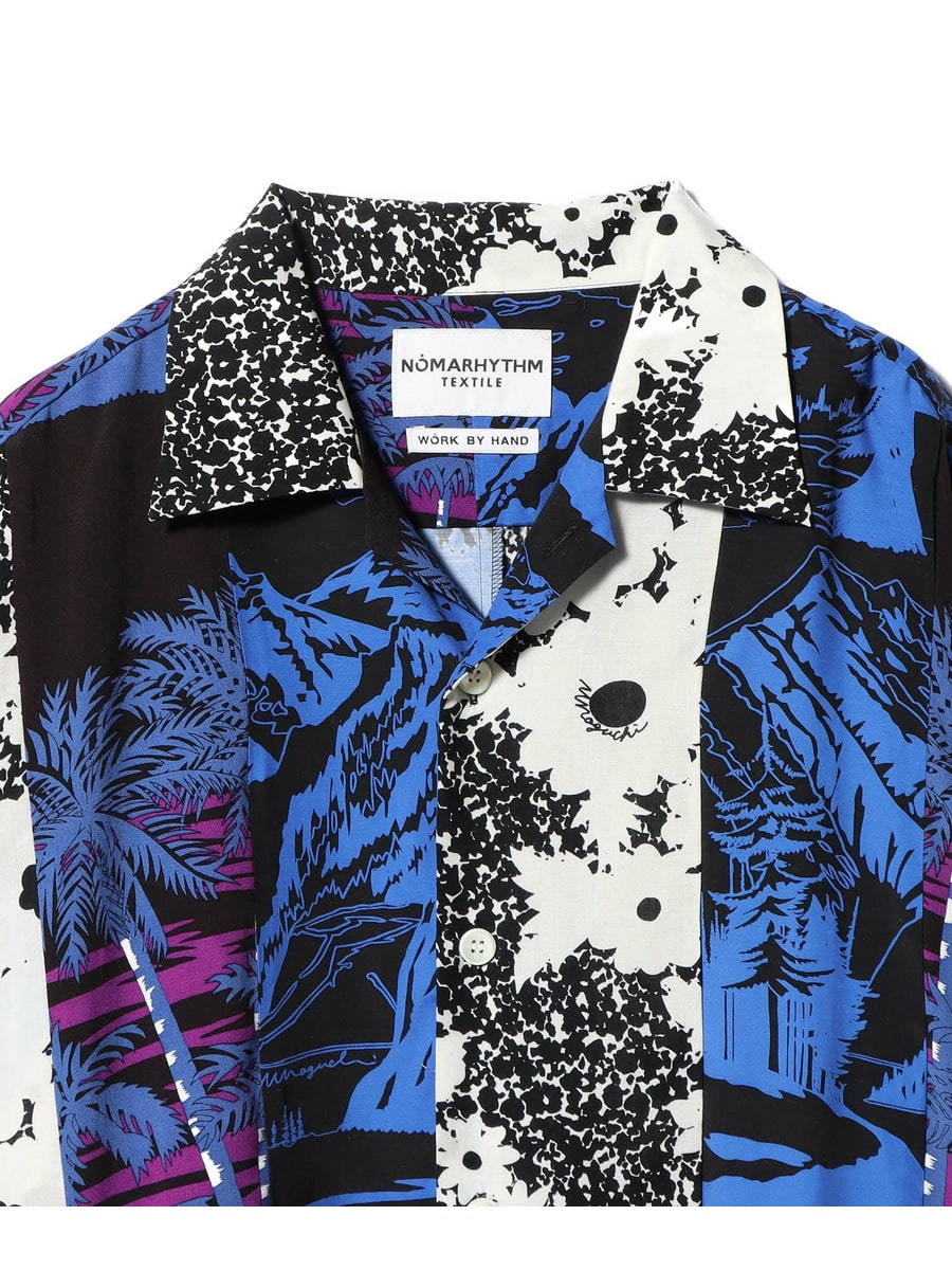 NOMARHYTHM TEXTILE / Patchwork Open Collar Shirt｜ESTNATION