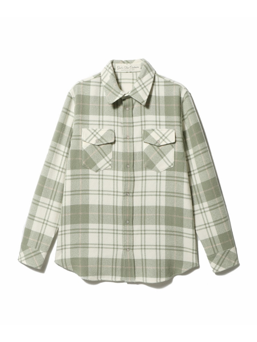 Sage Tartan Cashmere Shirt