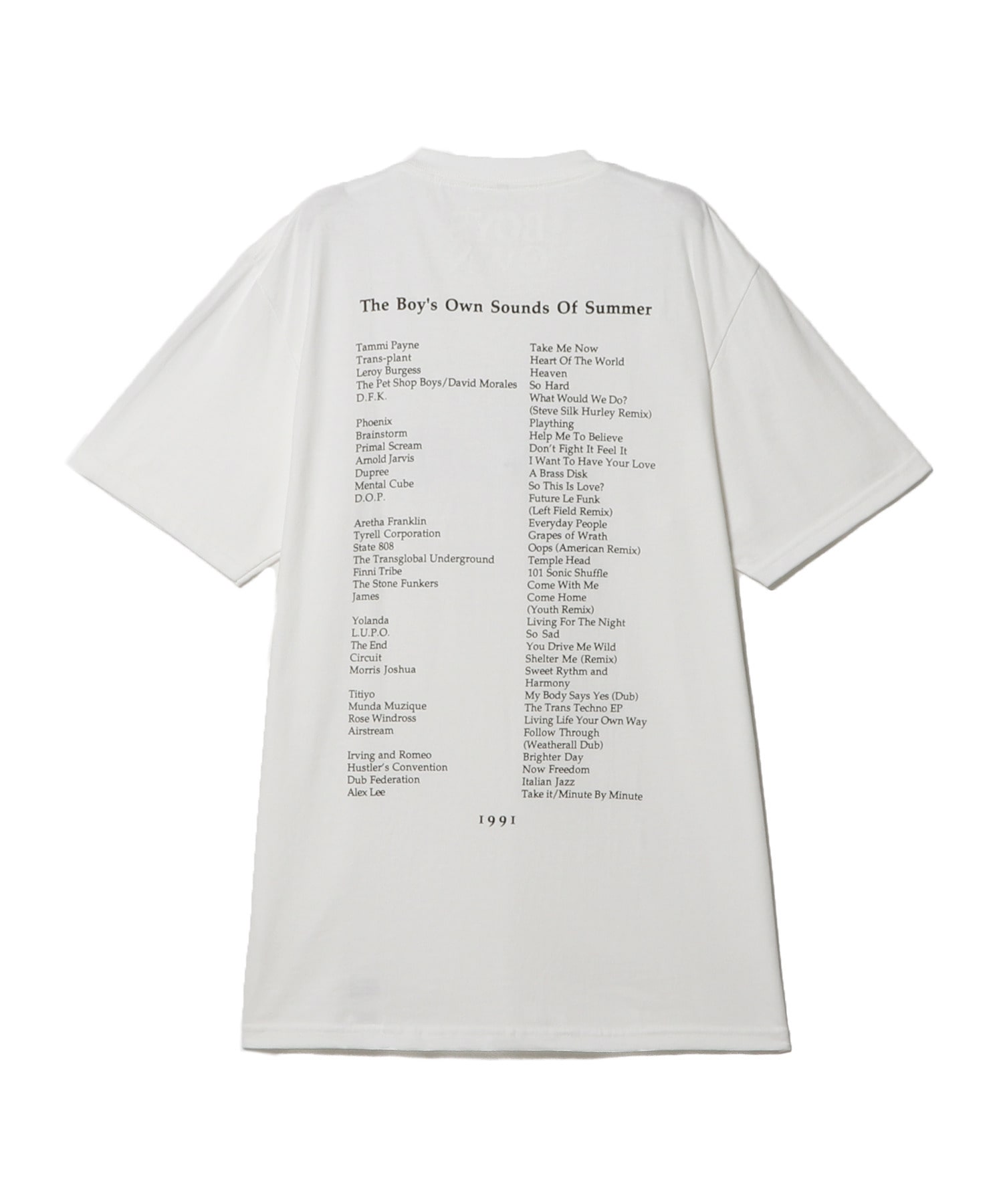 SOUNDS OF THE SUMMER 1991 PLAYLIST TEE