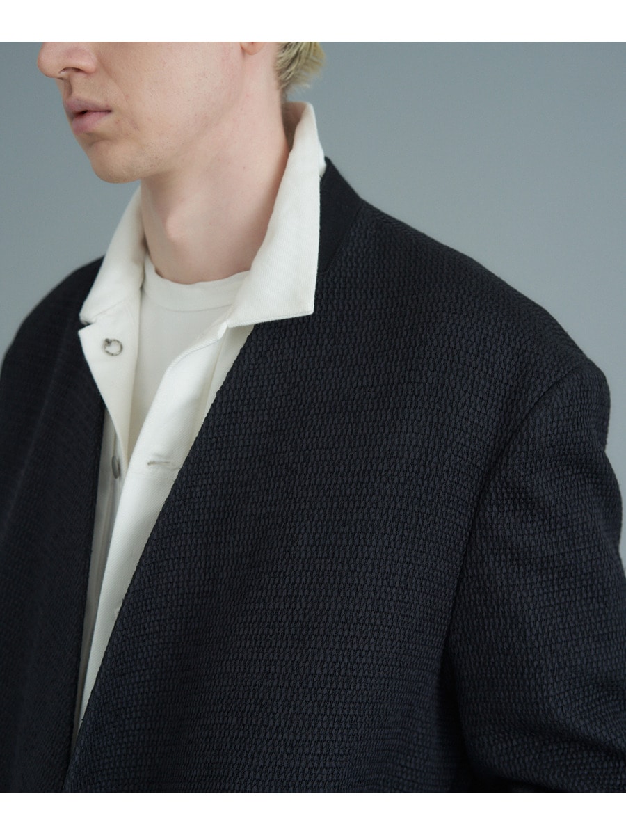 エストネーション★未使用★ダブルカラージャケット★シルクサテンカラー★グレー エストネーション☆未使用☆ダブルカラージャケット☆シルク