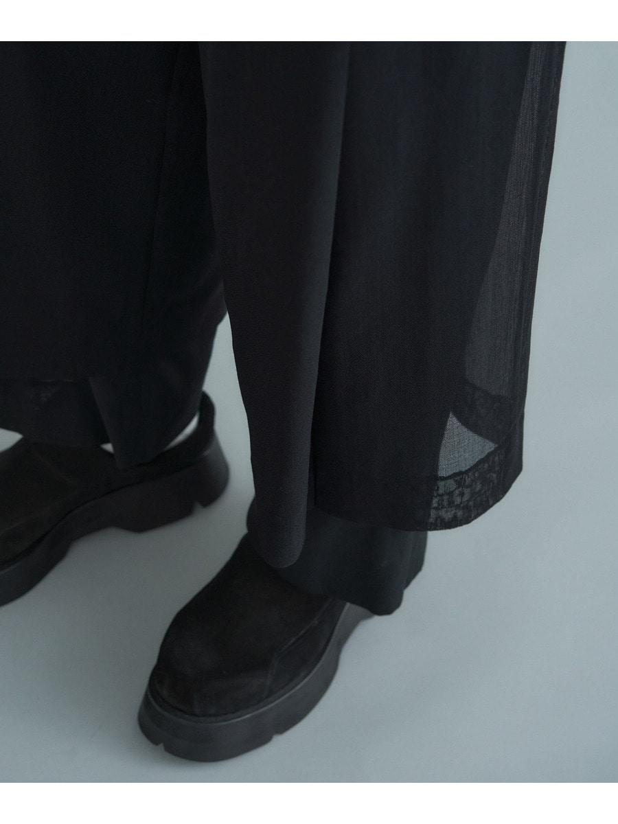 H*L様 wk interact 限定200枚 黒 パンツ AMBIDEX Store △80/2強撚コットン ギャバゴムタックパンツ(F