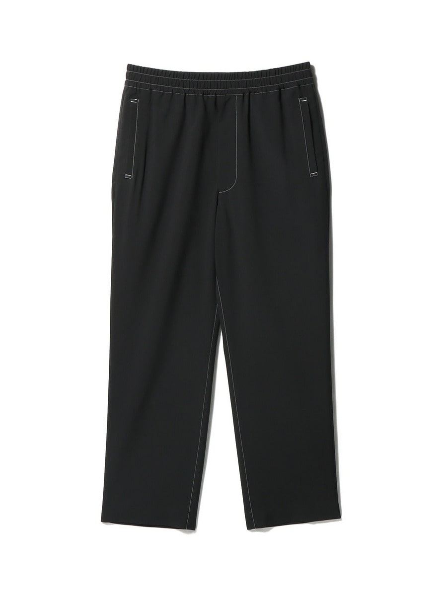 ESTNATION ラバーベルトストレッチパンツ　黒色　エストネーション　メンズ ESSENCEOFLUXURY / レザーライク イージーパンツ｜ESTNATION
