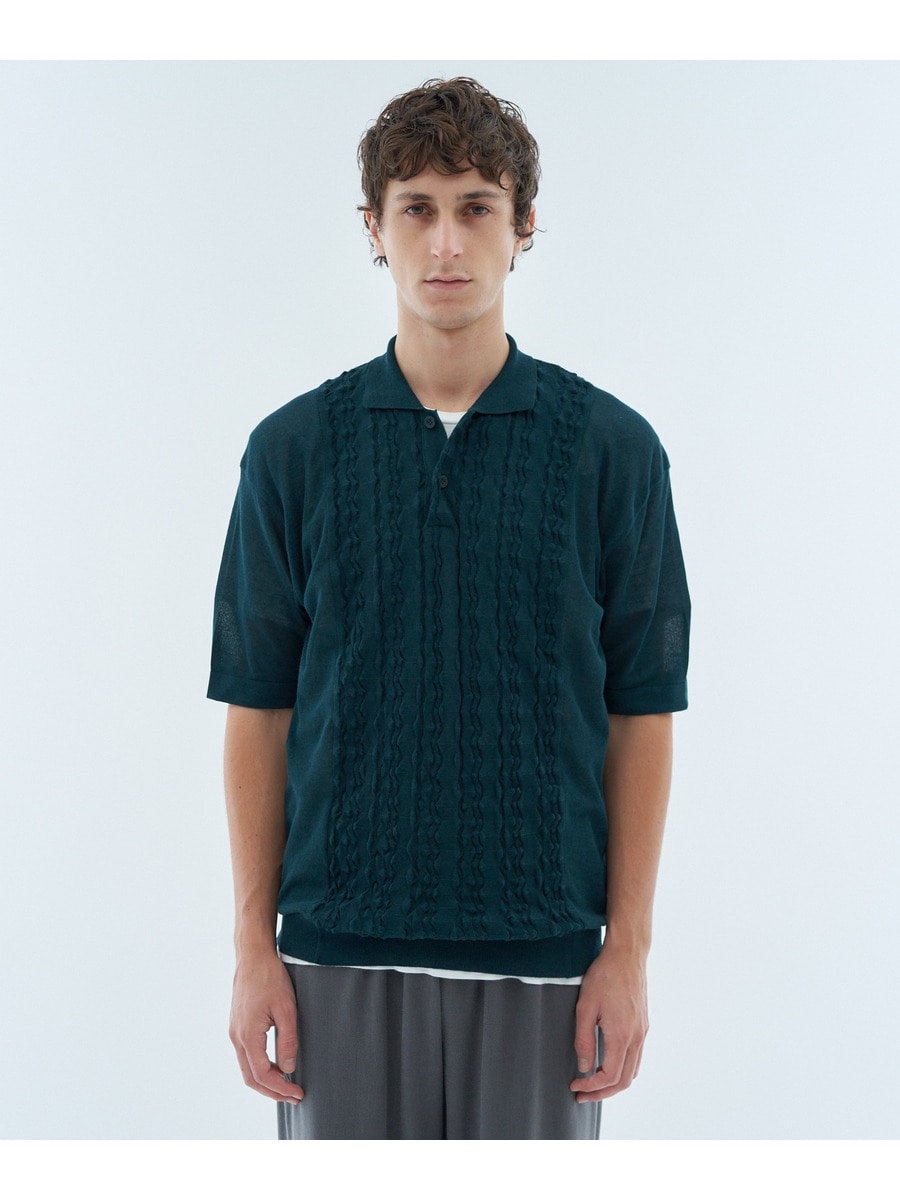 コットン デザインポロシャツ