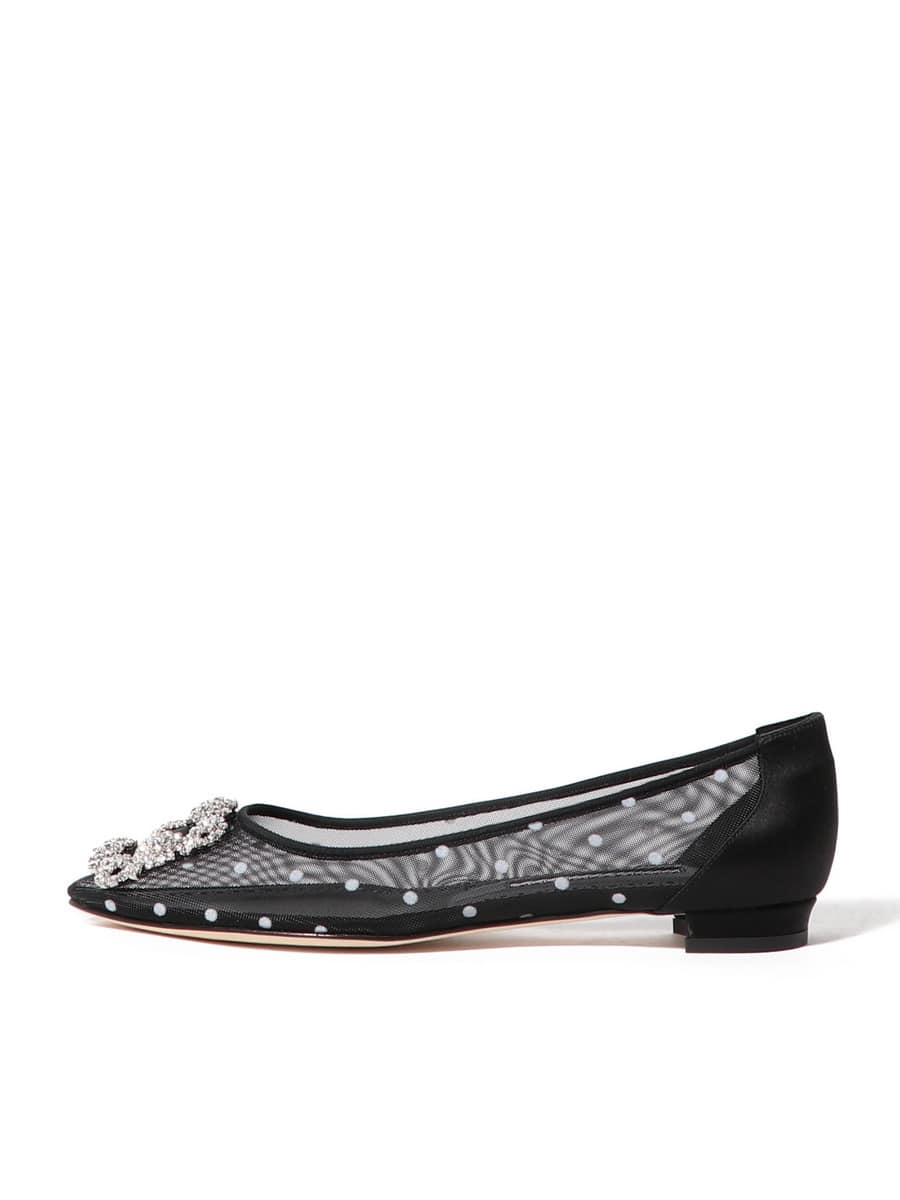 MANOLO BLAHNIK / HANGISI ドットフラットパンプス｜ESTNATION