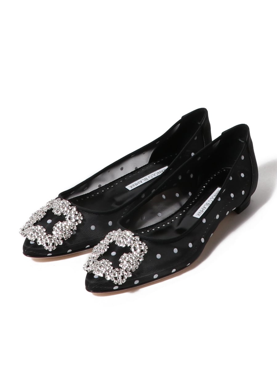 MANOLO BLAHNIK / HANGISI ドットフラットパンプス｜ESTNATION ONLINE