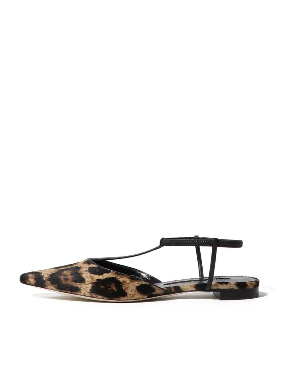 レオパードストライプパンプス