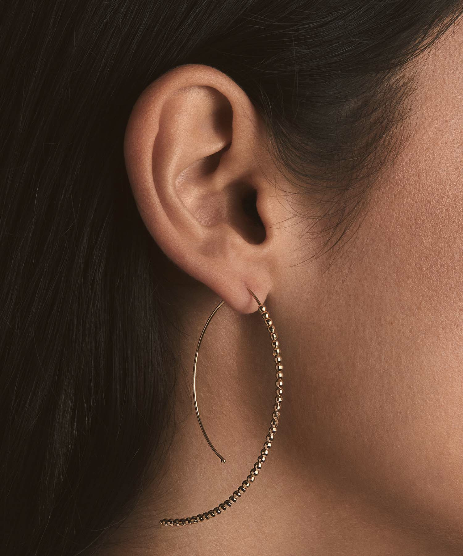 14KYGラージバナナフープピアス