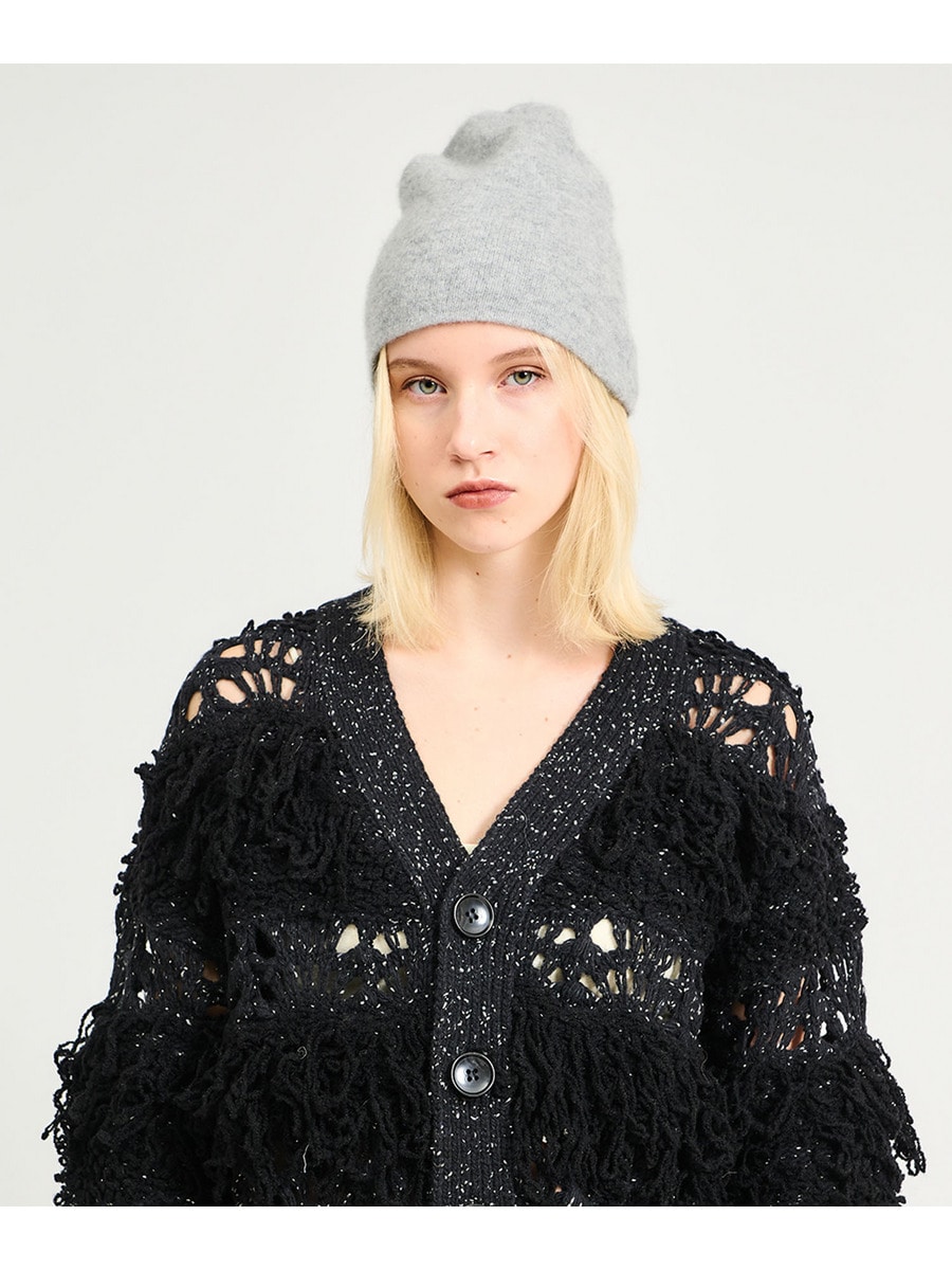 Kristensen du nord カシミヤニットビーニーキャップ　未使用品 Kristensen du nord カシミヤニットビーニーキャップ 未使用品