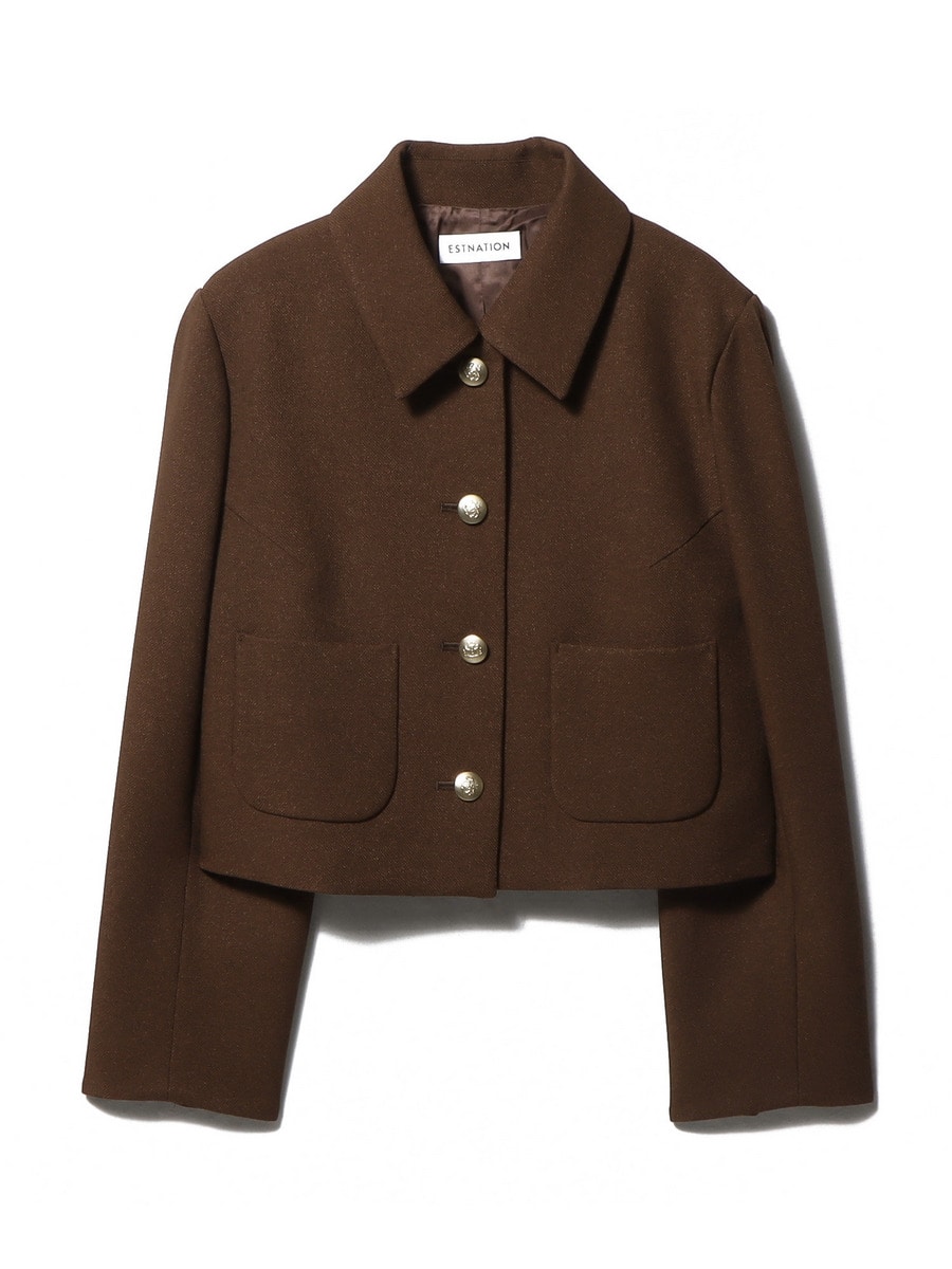 ESTNATIONノーカラーショートジャケット ESTNATION / ショートジャケット｜ESTNATION ONLINE STORE