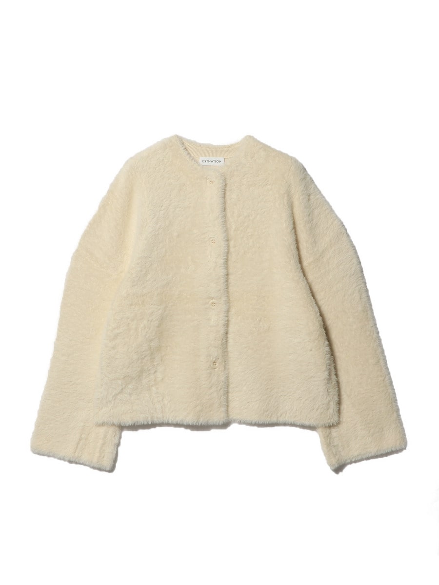 【美品】エストネーション　ファー切り替え　ショートコート　36 ESTNATION / ダブルフェイス ファー ショートアウター｜ESTNATION