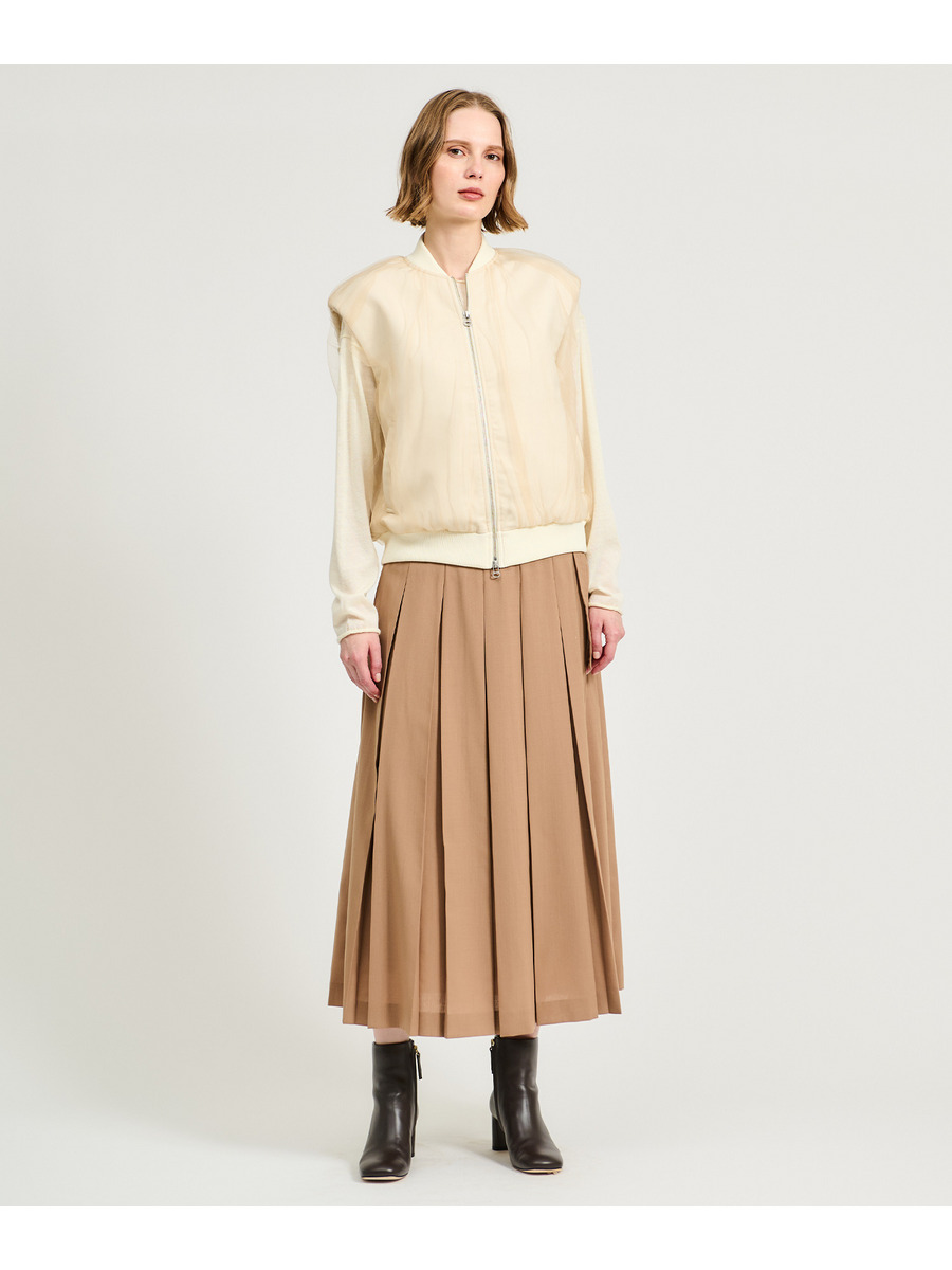 美品【ESTNATION】ジレ　キャメル（ベージュ） ESTNATION / チュールレイヤード ノースリーブジレ｜ESTNATION ONLINE