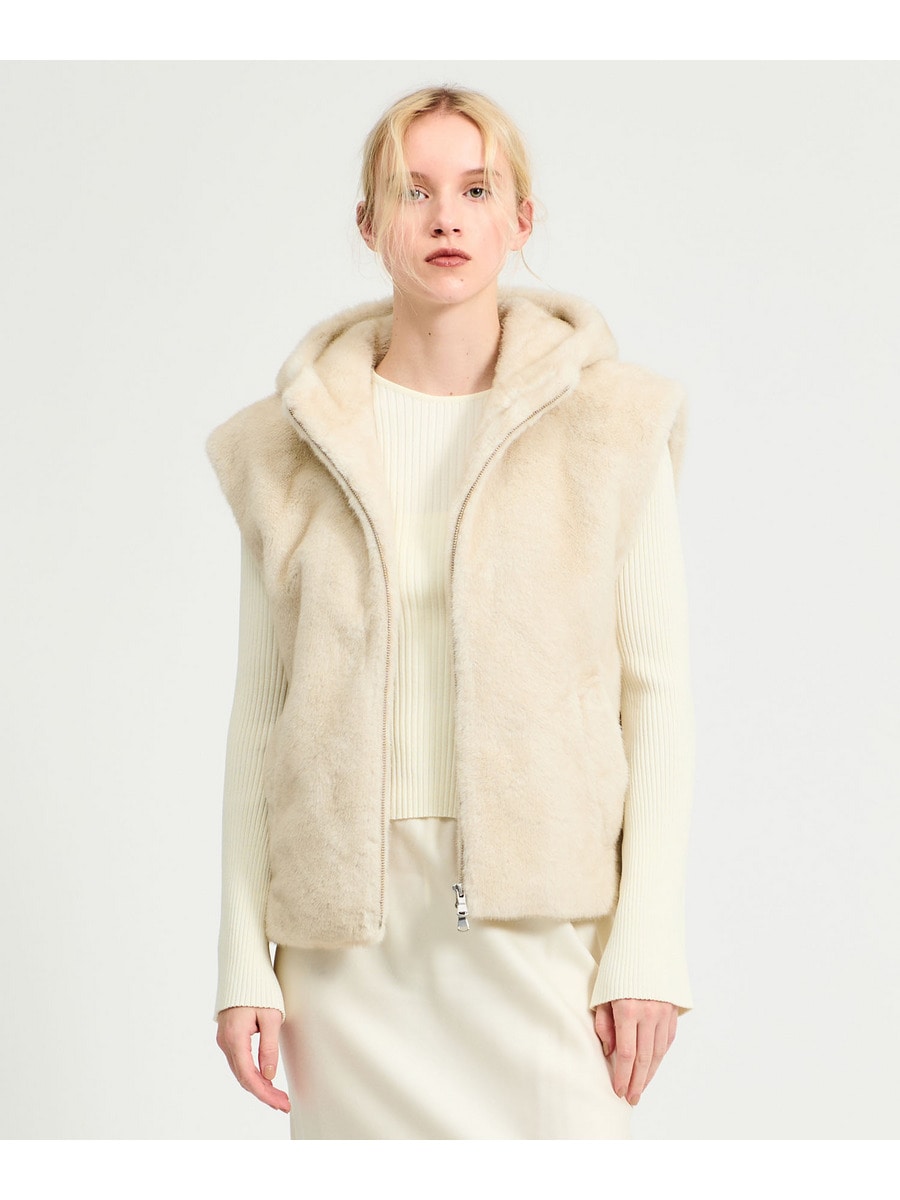 エストーション　エコファージャケット ESTNATION / エコファー フードジップアップベスト｜ESTNATION ONLINE