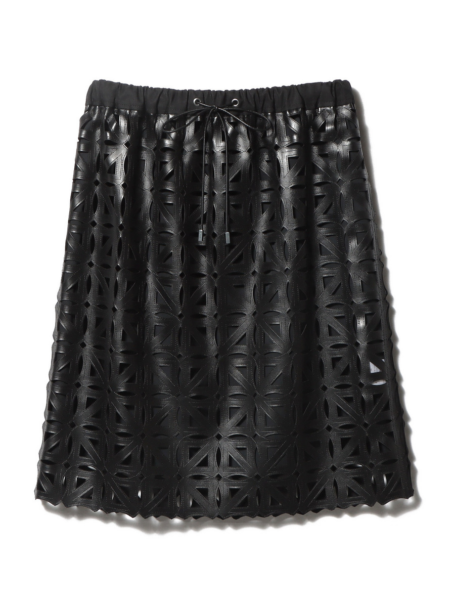 カッティング レザーライク スカート