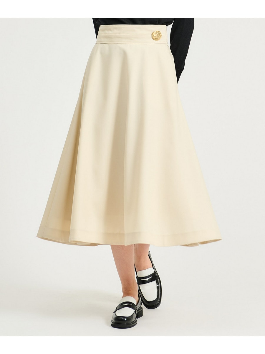 メタルボタンフレアスカート