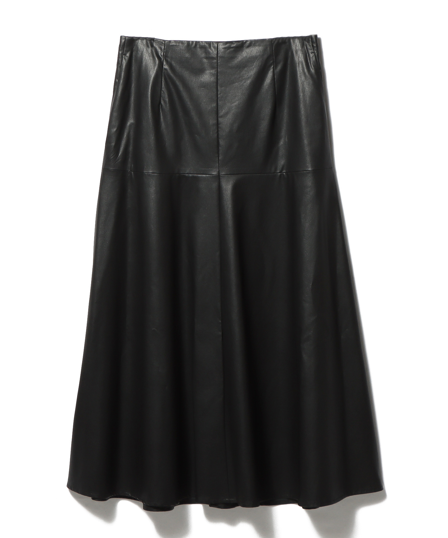 ビーガンレザーヨークフレアスカート