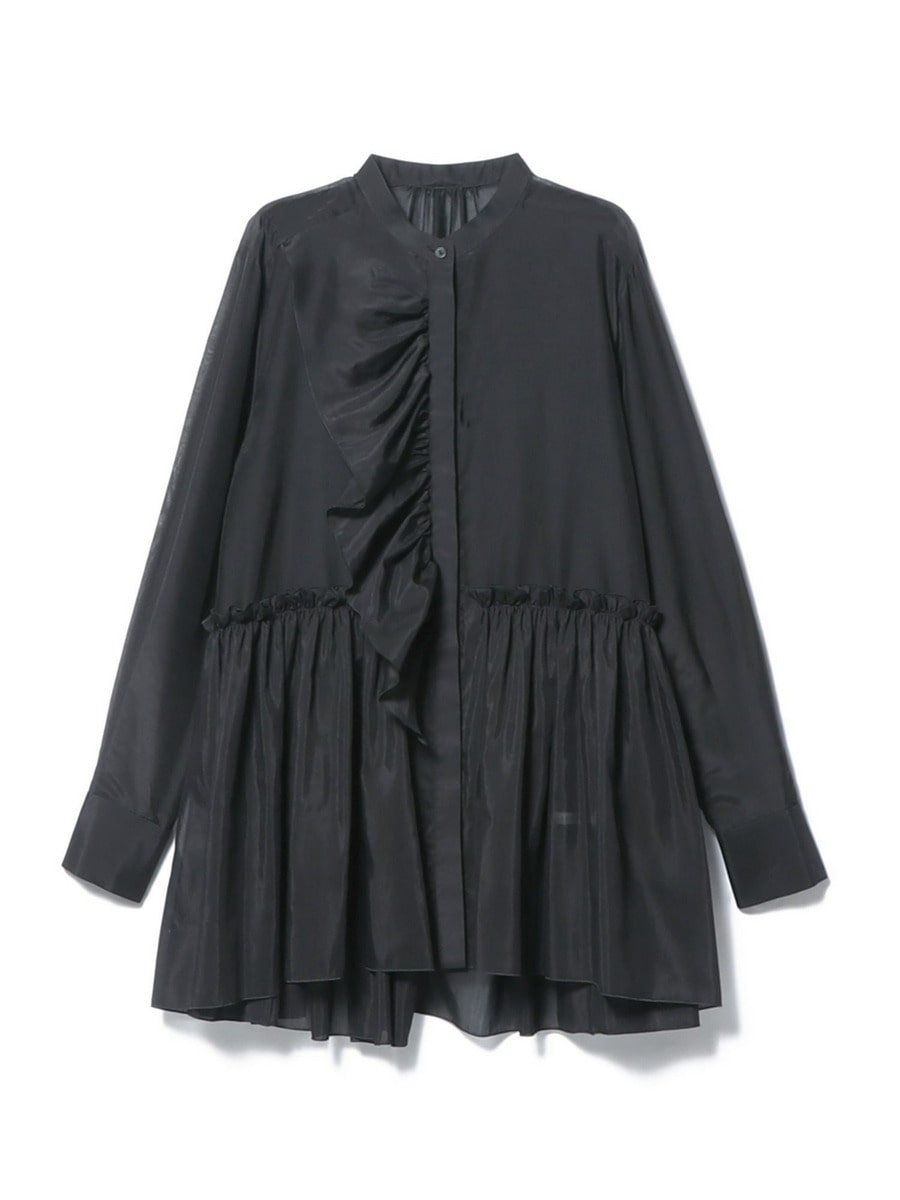 最新最全のをすべて ESTNATION シルクフリルチュニックブラウス《EXCLUSIVE / トップス