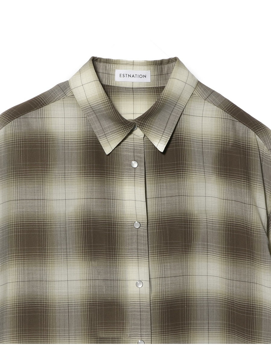 ESTNATION エストネーション　シアーブザムシャツ ESTNATION / セミシアーオンブレーシャツ｜ESTNATION ONLINE STORE