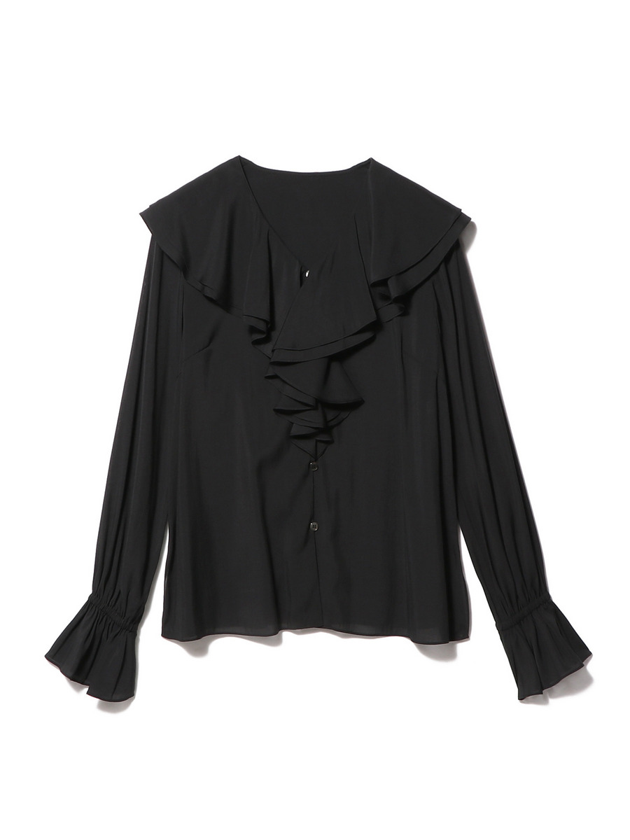 ESTNATION リップルチェックケープブラウス ブラック ESTNATION / ビッグラッフル ブラウス｜ESTNATION ONLINE STORE