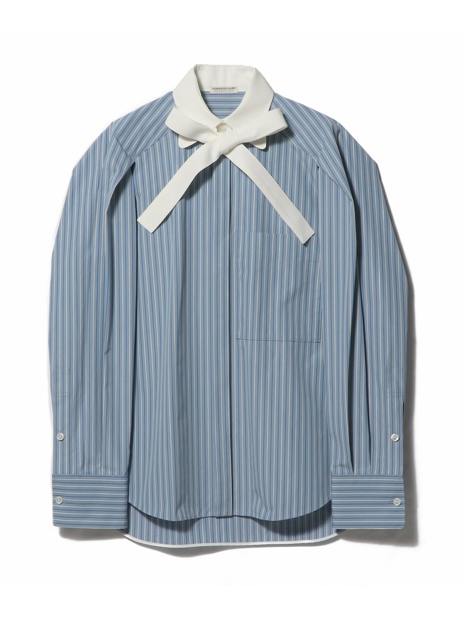 VALENTINO ストライプリボンタイ付きシャツロンパース VALENTINO