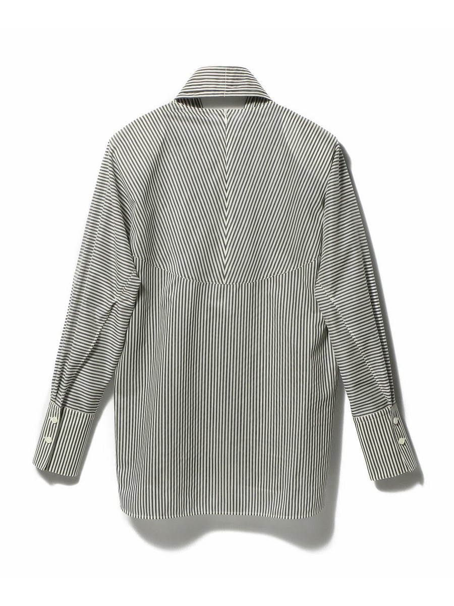 エブール2024ss　ebure　プライトストライプスキーネックブラウス ブライトストライプキーネックブラウス サイズ38 エブール ebure