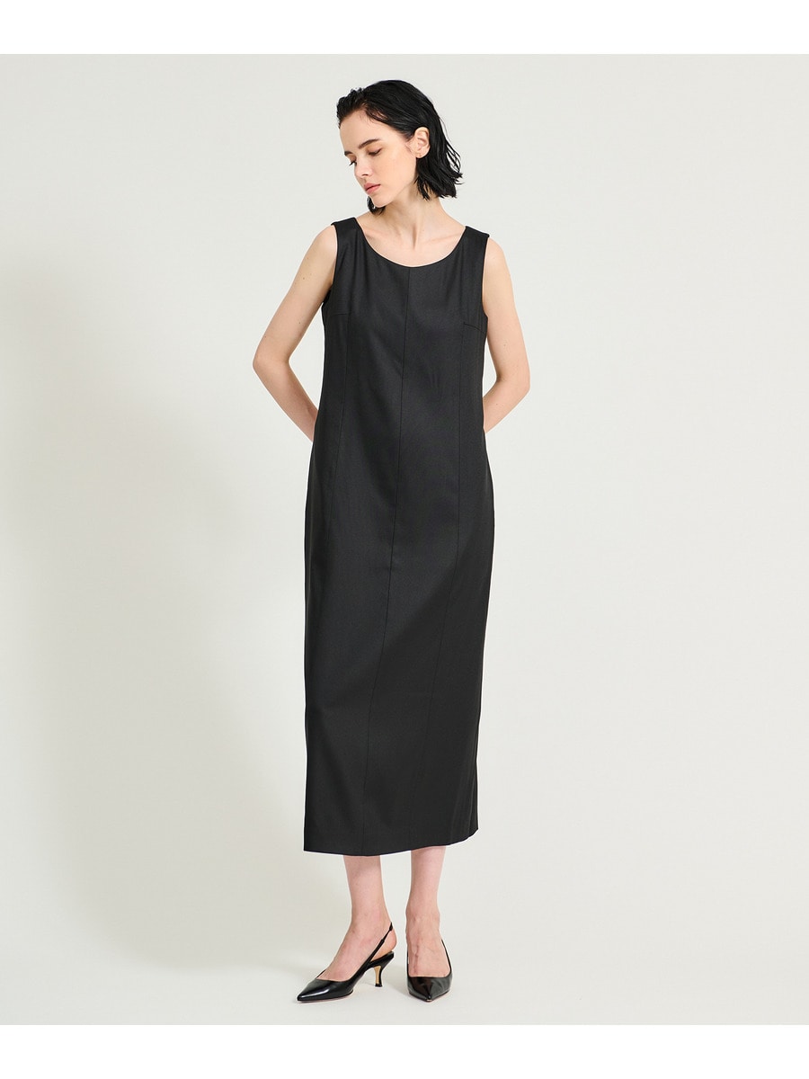 ラウンドネック Iラインワンピース