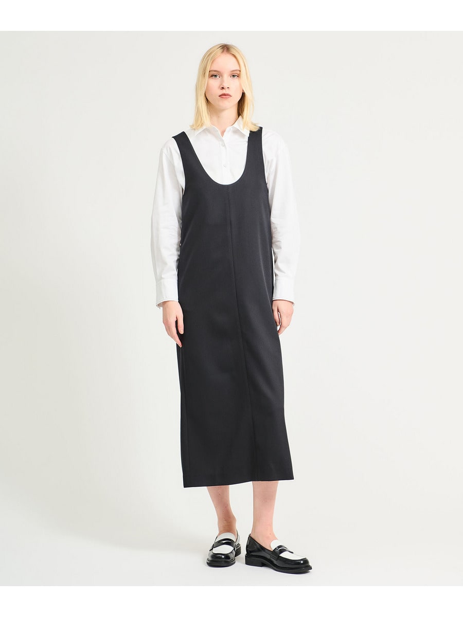 バックバックル ストレートワンピース