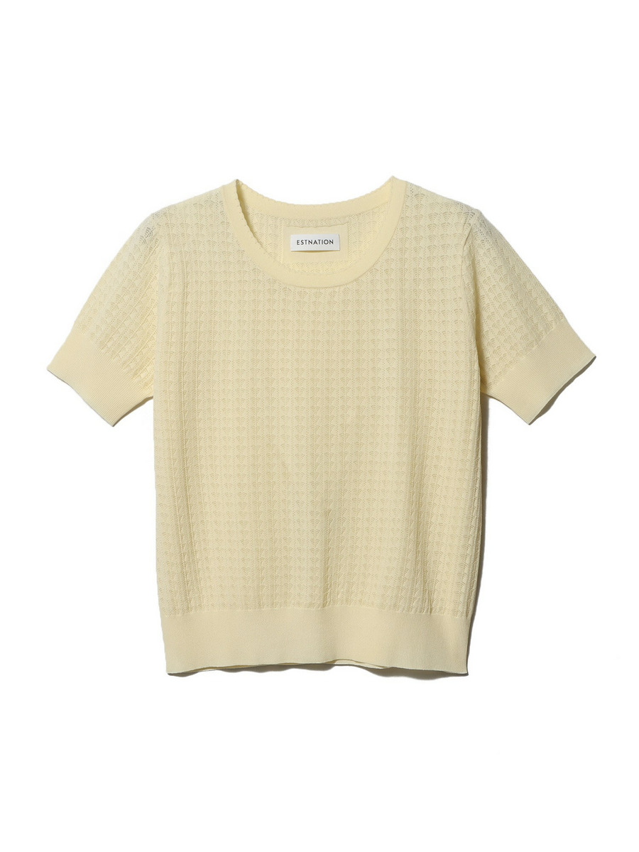 tシャツ ESTNATION / ビスストレッチ アイレット ニット レディース ESTNATION / ビスストレッチ アイレット ニット｜ESTNATION
