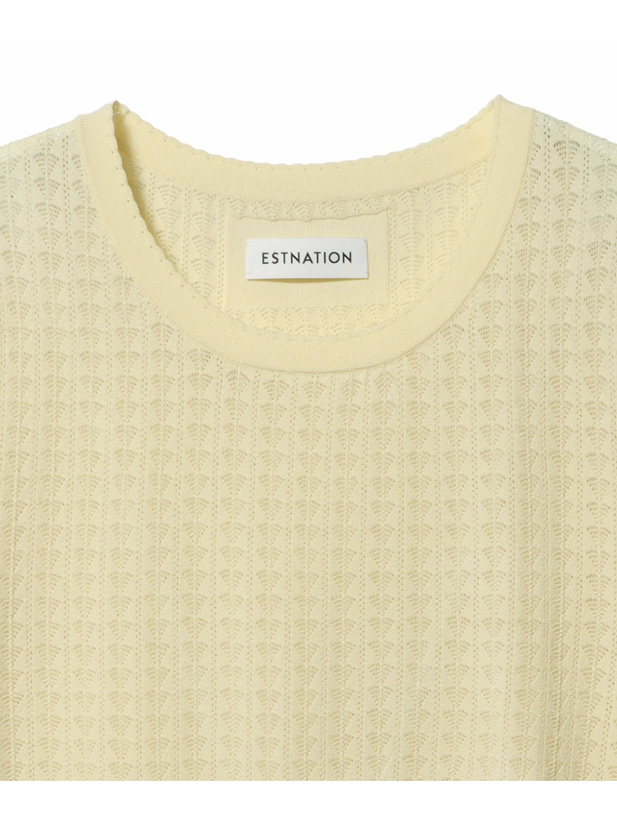 tシャツ ESTNATION / ビスストレッチ アイレット ニット レディース ESTNATION / ビスストレッチ アイレット ニット｜ESTNATION