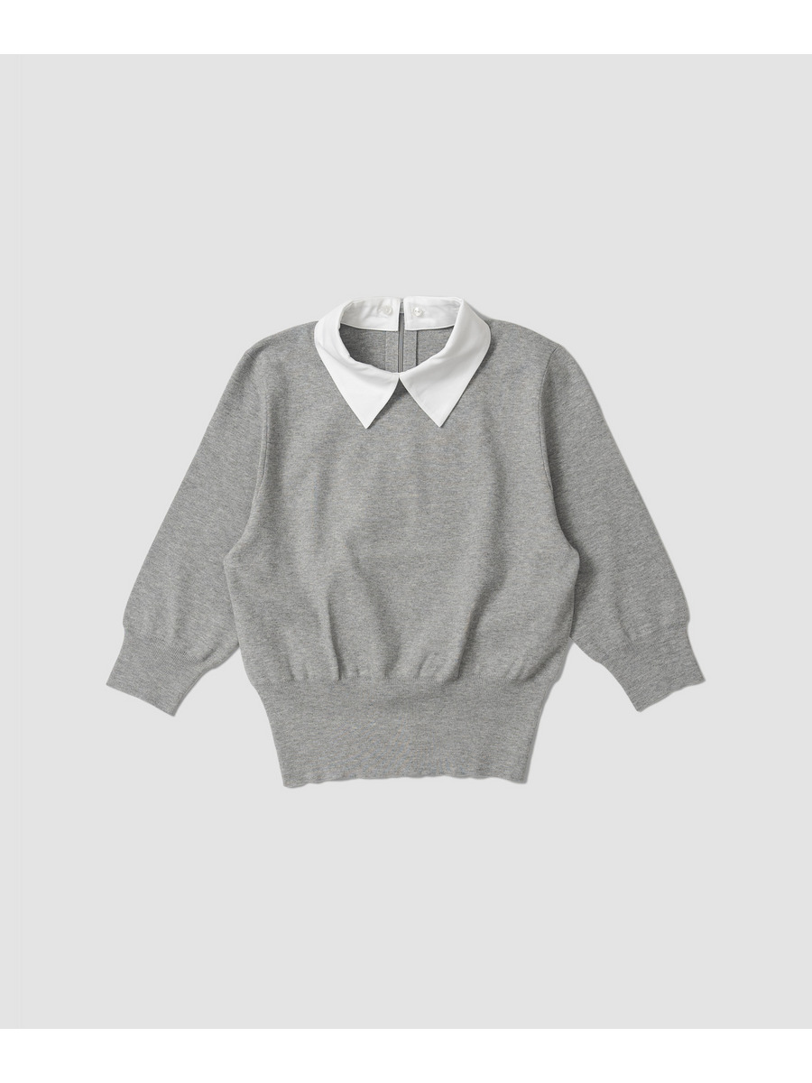 2WAY 襟付きハーフスリーブ ニット《EXCLUSIVE》