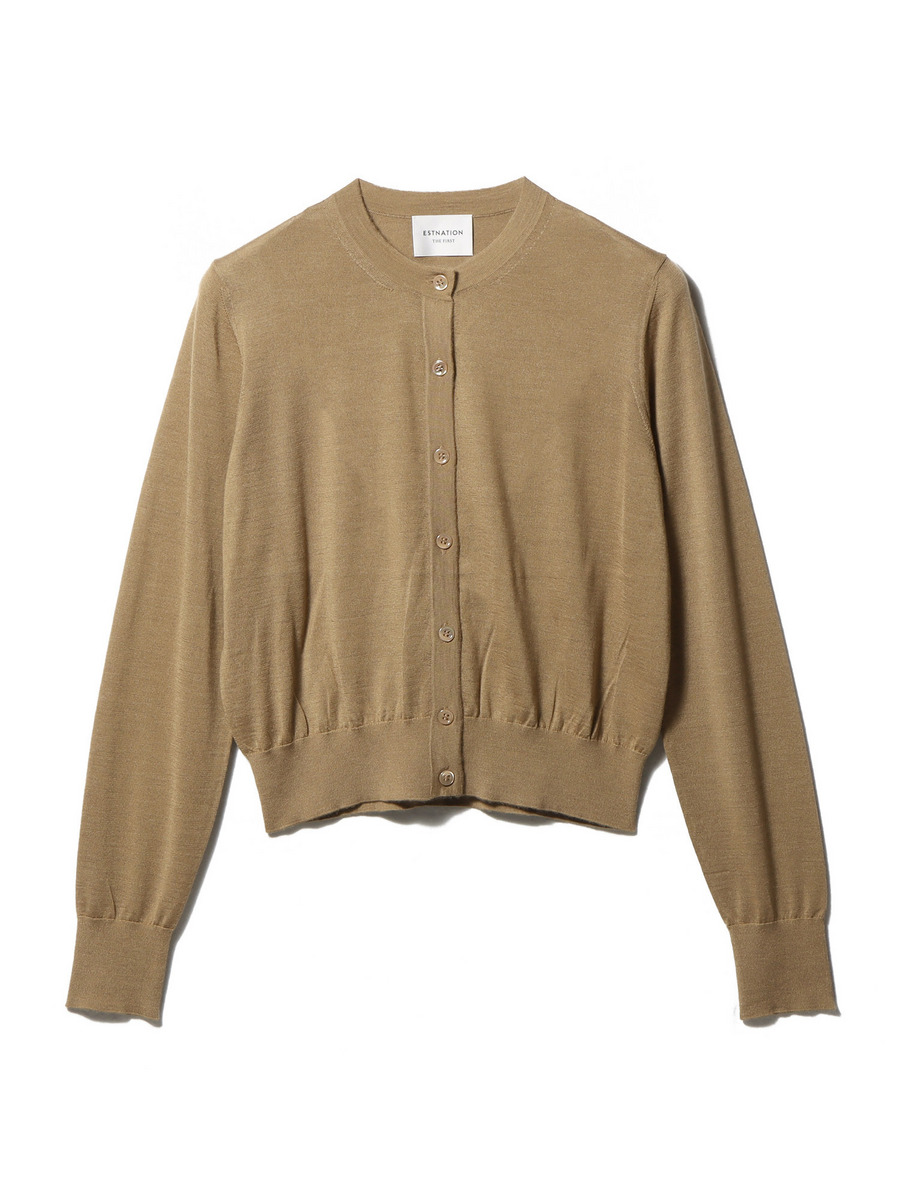 ESTNATION ポケット クルーネック カーディガン・クルーネック ESTNATION カーディガン / 20Gクルーネックカーディガン レディース