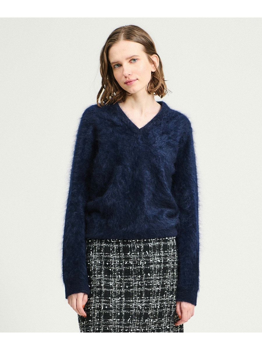 極美品☆エストネーション カシミア 柔らか Vネックニット プルオーバー ESTNATION / ピュアファーカシミア Vネックプルオーバー｜ESTNATION