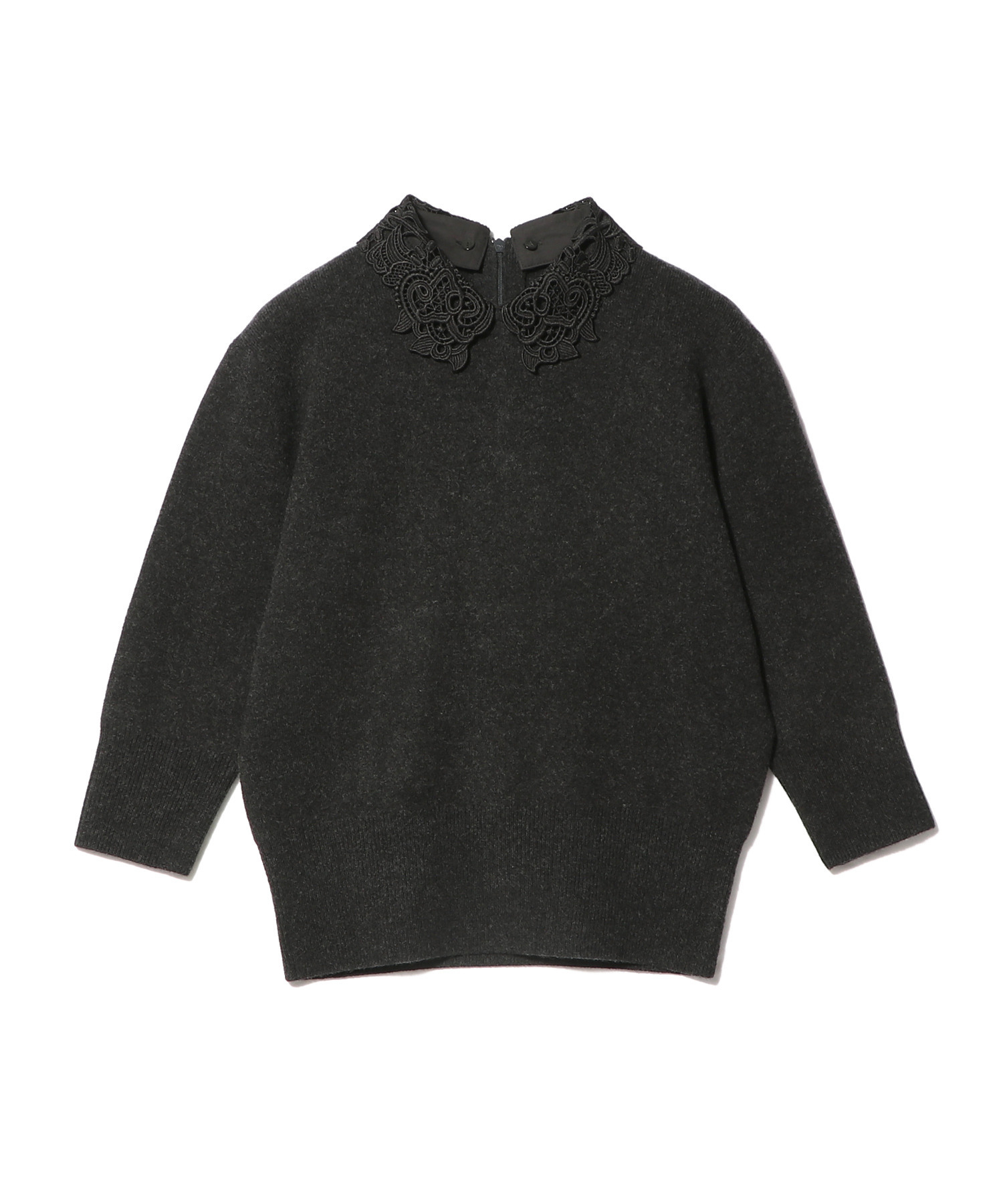 2WAYレース襟付きニット