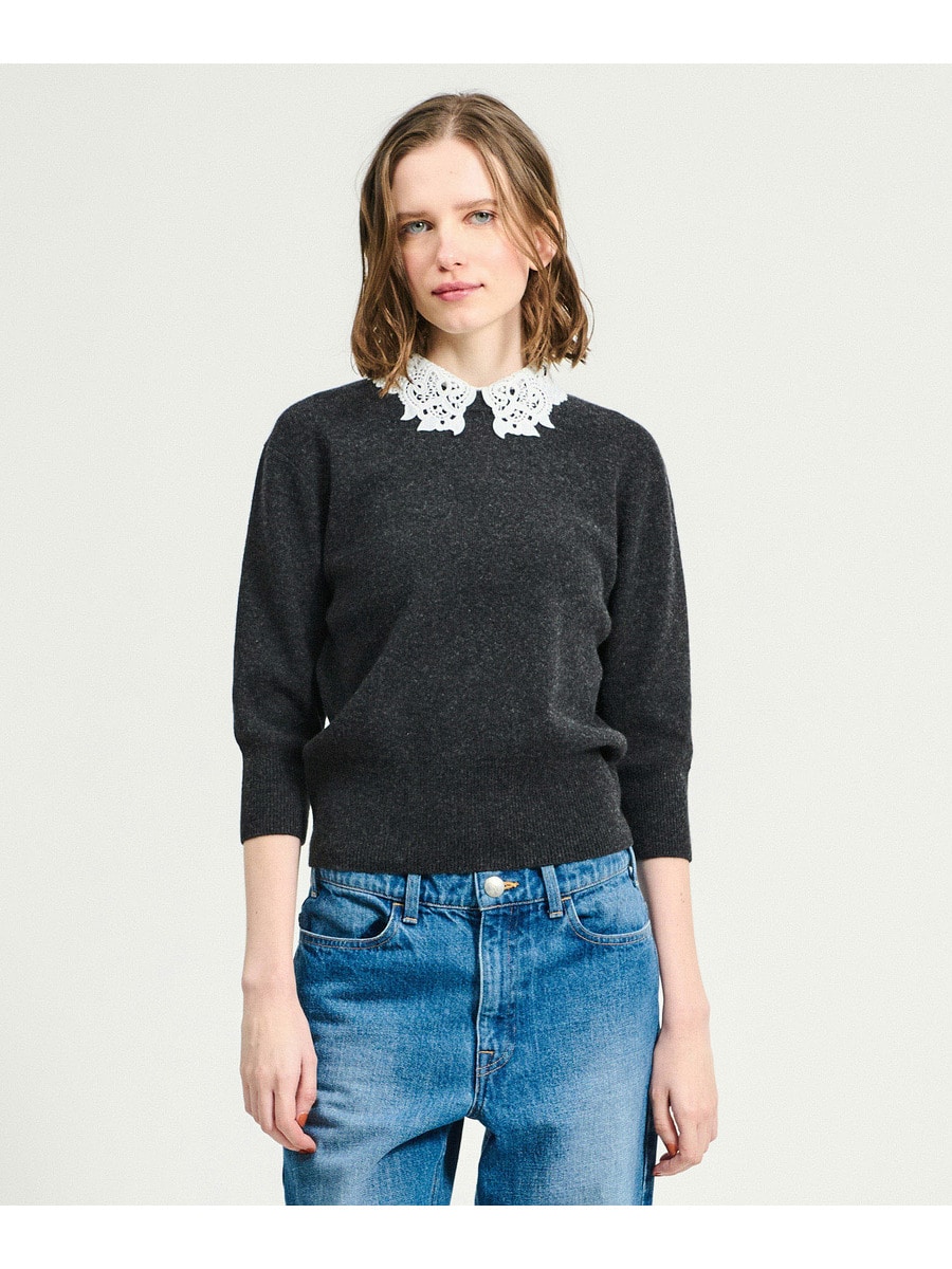 2WAYレース襟付きニット《EXCLUSIVE》