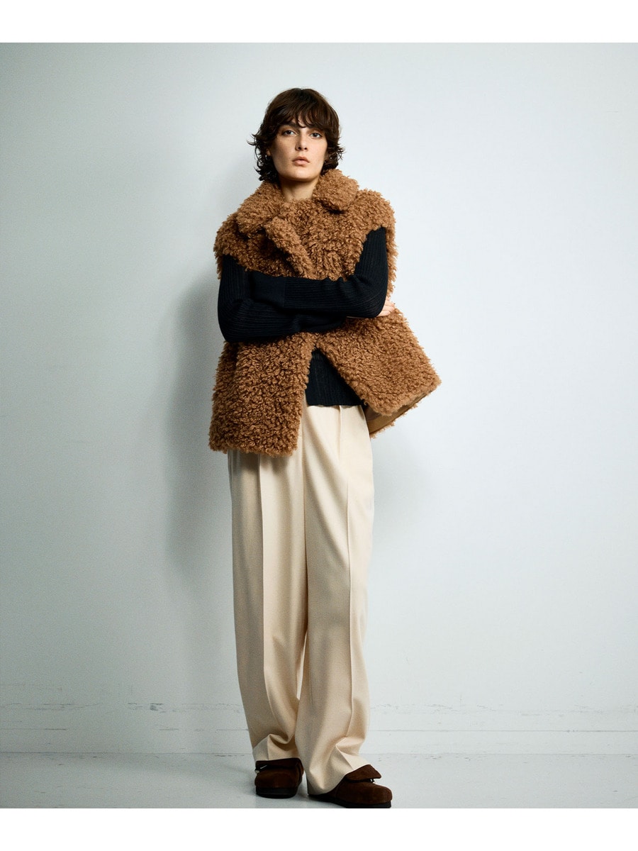 【ESTNATION】ジレ/キャメル（ベージュ）/36 ESTNATION】ジレ/キャメル（ベージュ）/36 ジレ・ベスト