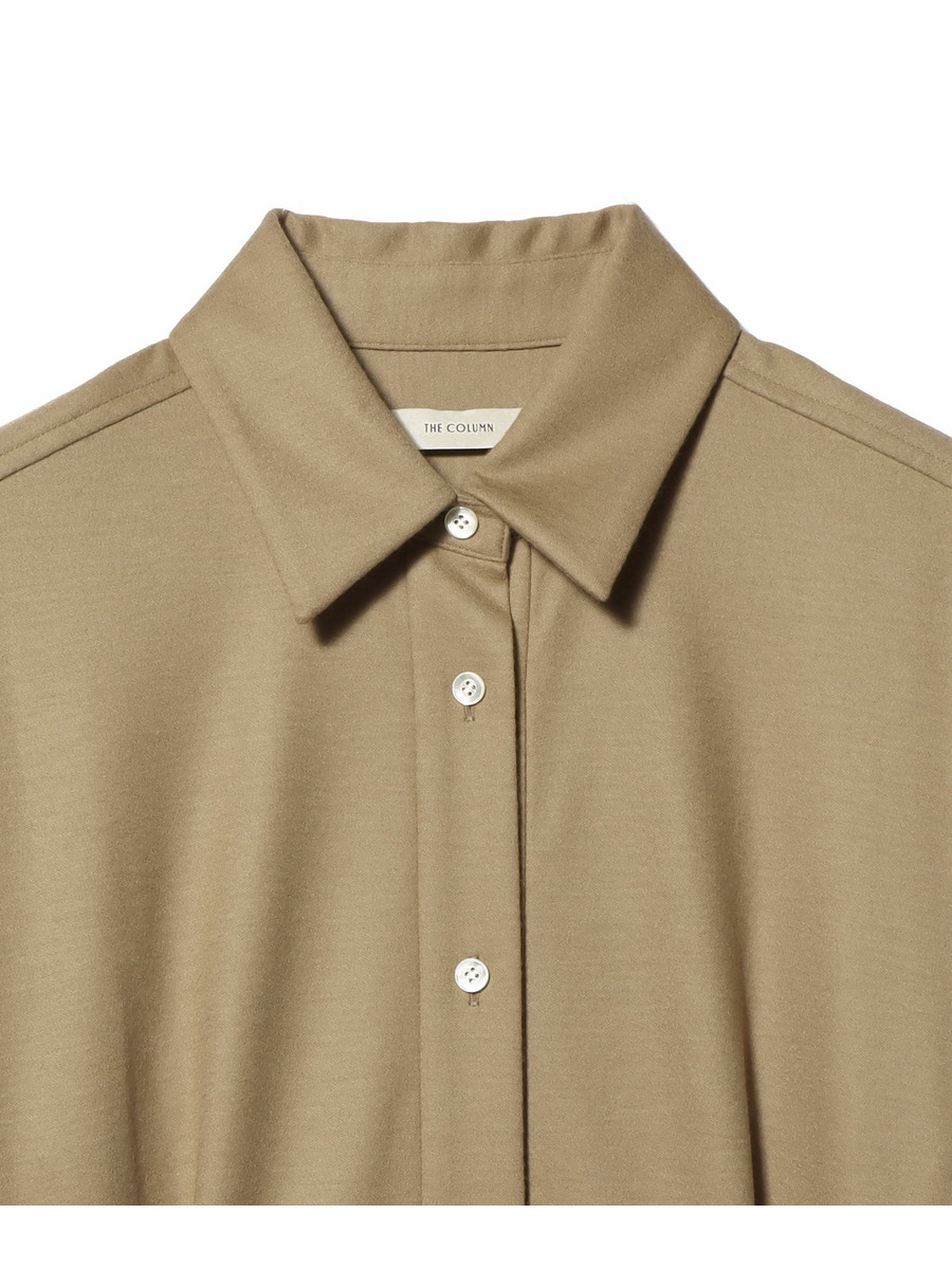 ESTNATION ベージュ シャツワンピース COLUMN / シャツワンピース＜THE COLUMN＞｜ESTNATION ONLINE STORE
