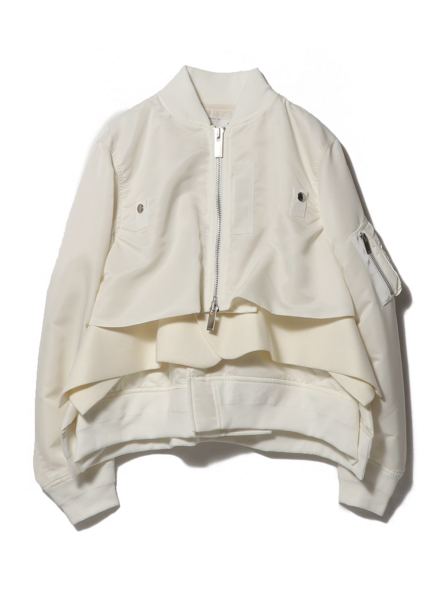 sacai　22SS ナイロンツイルニットブルゾン　美品　人気カラー　サイズ1 Sacai - ナイロン ツイル ミックス ニット ブルゾン | HBX