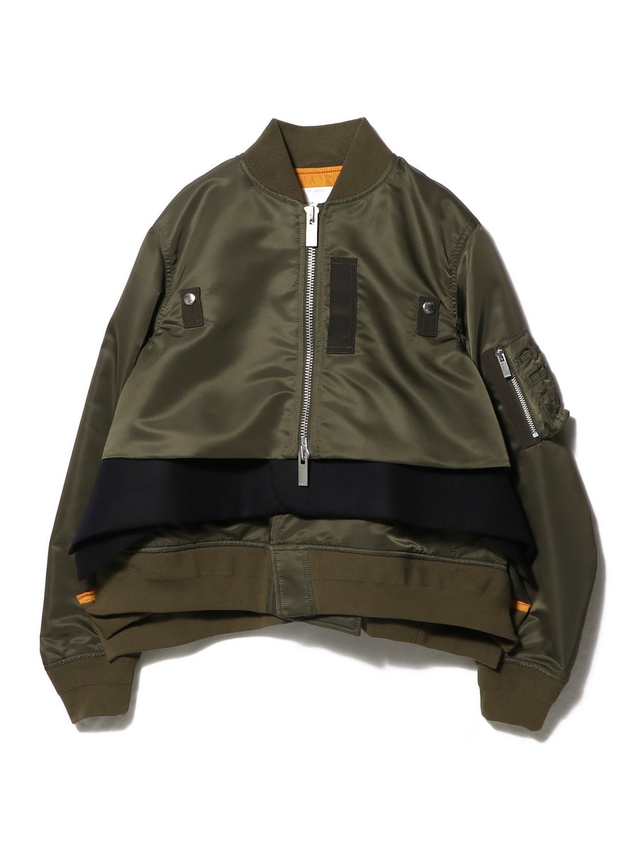 【新品タグ付き】sacai  ウール ボア ナイロンツイル ブルゾン SACAI / ナイロンツイル×ウールメルトン ブルゾン