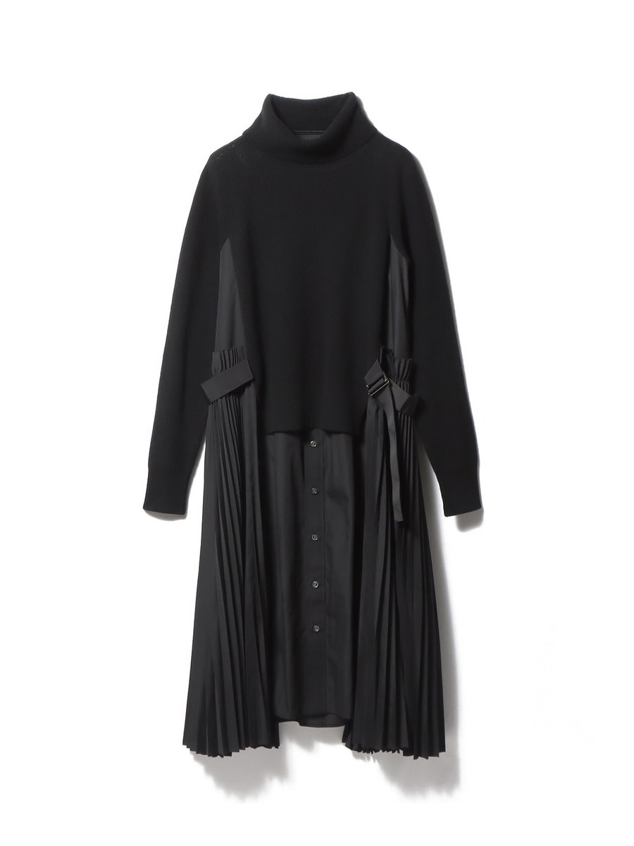 SACAI / ウールニット×コットンポプリン ワンピース