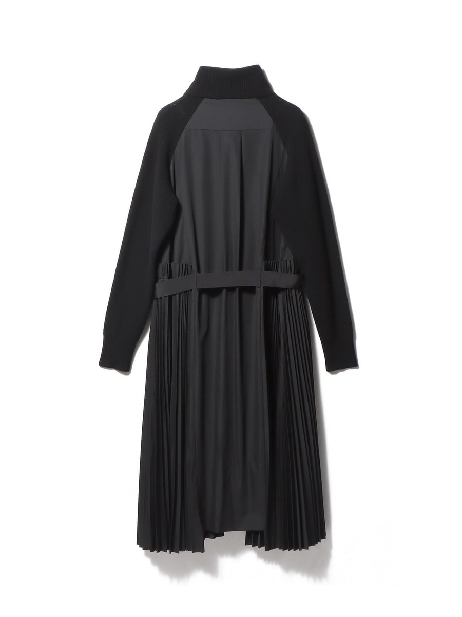8万 sacai コットンニット x コットンポプリン ドレス SACAI / コットンニット×コットンポプリン カーディガン