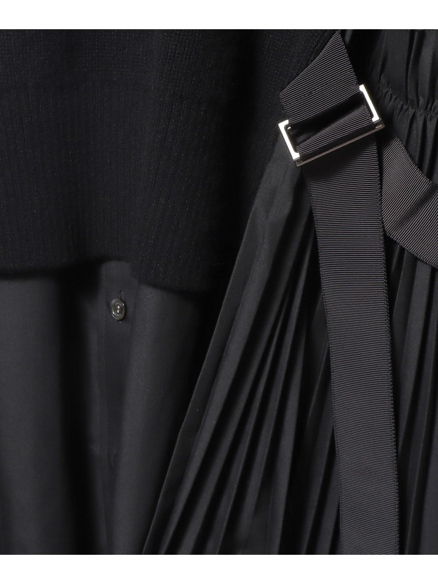 SACAI / ウールニット×コットンポプリン ワンピース