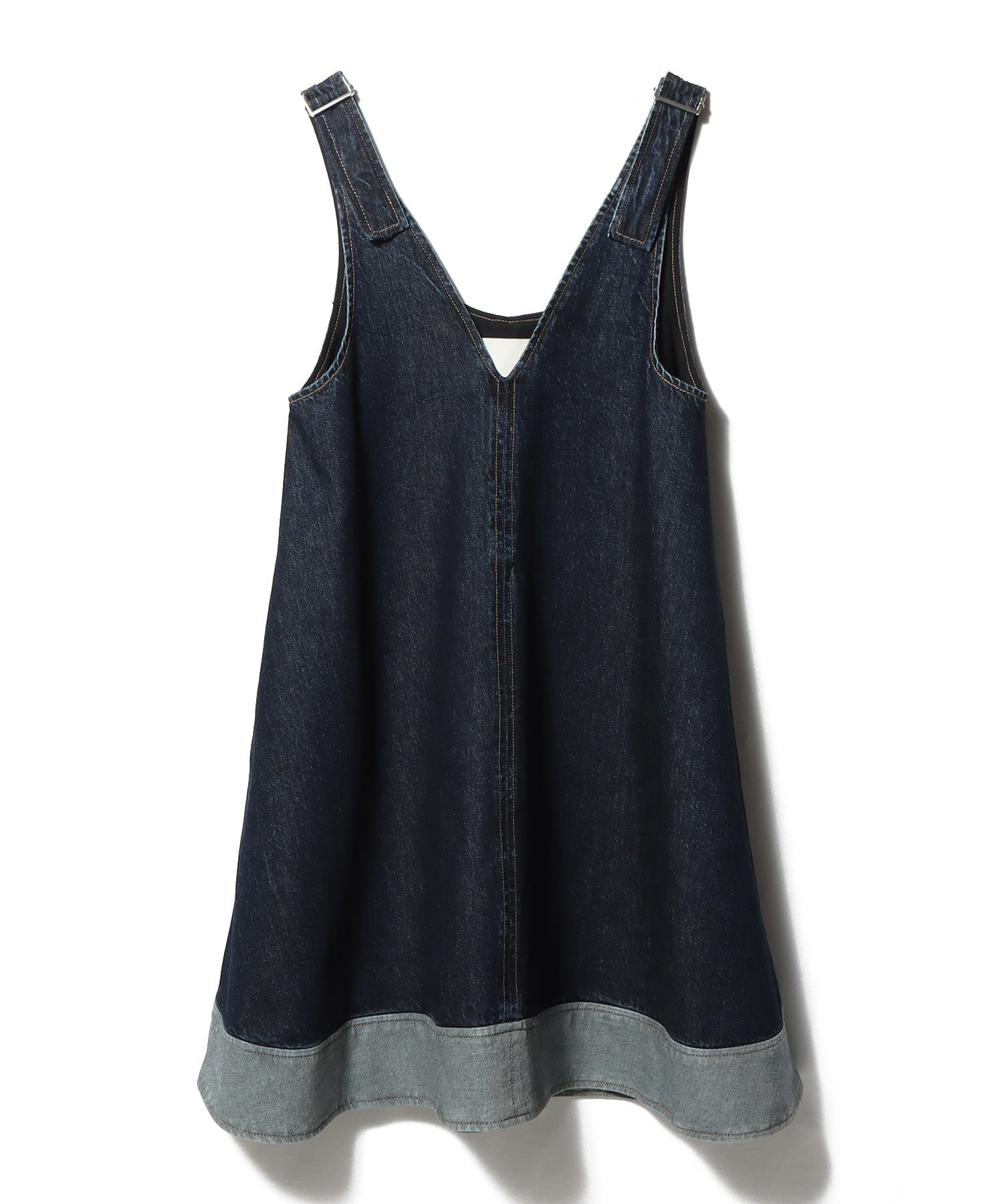 DENIM TRAPEZE ミニワンピース