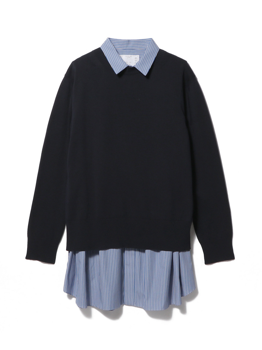 SACAI / ポプリン×コットン ニットドレス｜ESTNATION ONLINE