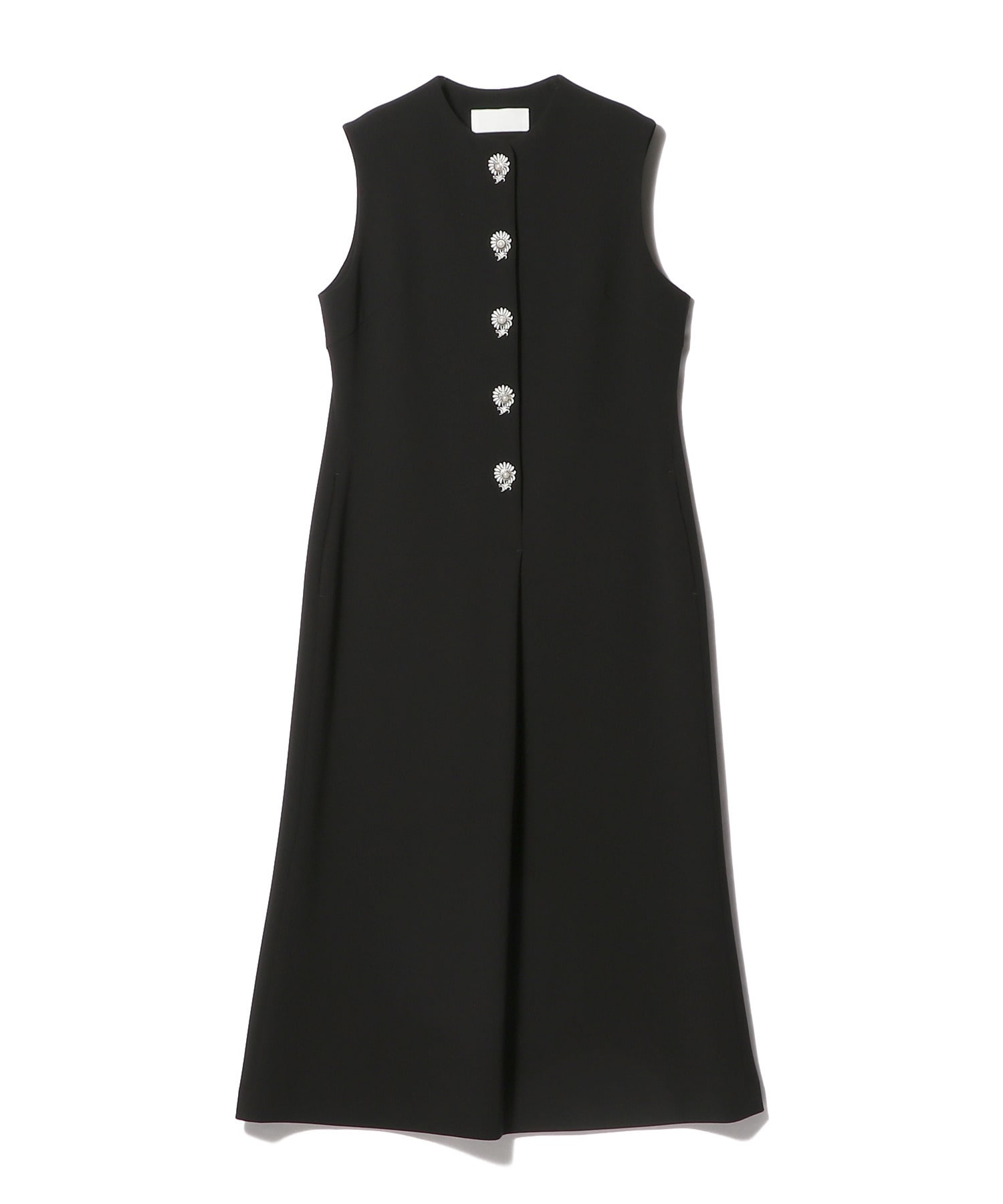 エンブロイダリーボタンホール スリーブレスドレス