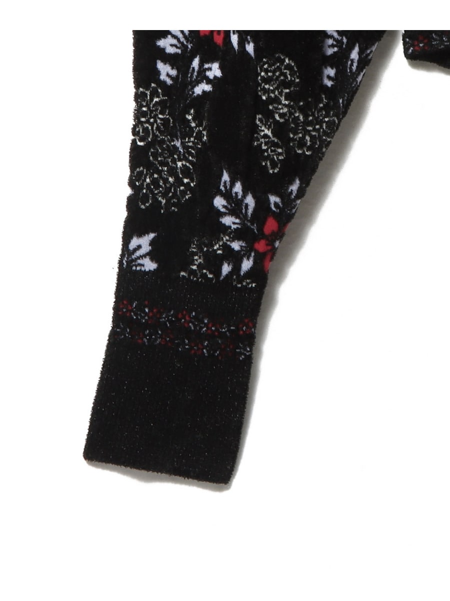 mame kurogouchi 花柄ニット Floral Jacquard High Neck Knitted Top - black - Mame Kurogouchi