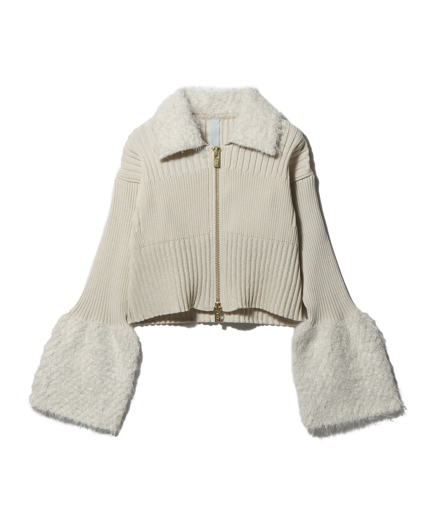FLUTED グリッタージップカーディガン