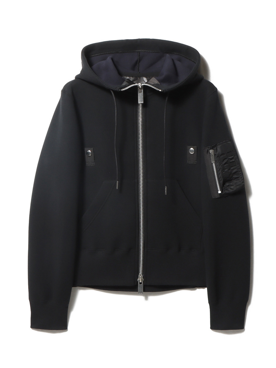 sacai サカイ スポンジスウェット ドッキングパーカー グレー 1 sacai サカイ サイズ:1 SCM-044 MA-1ドッキングスポンジパーカー