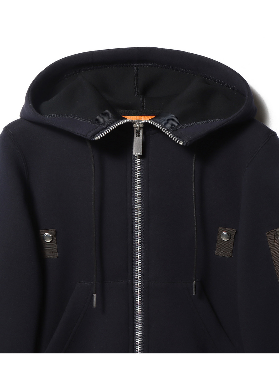 SACAI / スポンジスウェット×ナイロンツイル パーカー